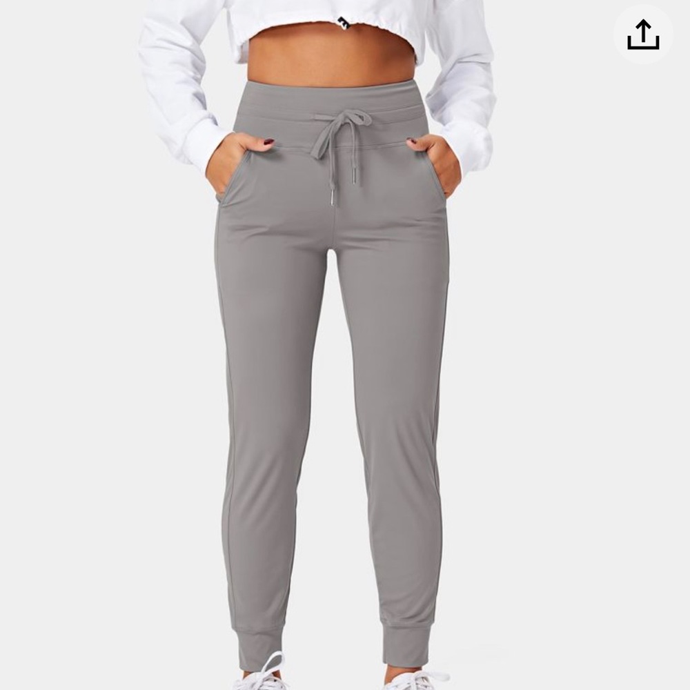 Halara High Waisted Drawstring Side Pocket Plain Full Length Joggers